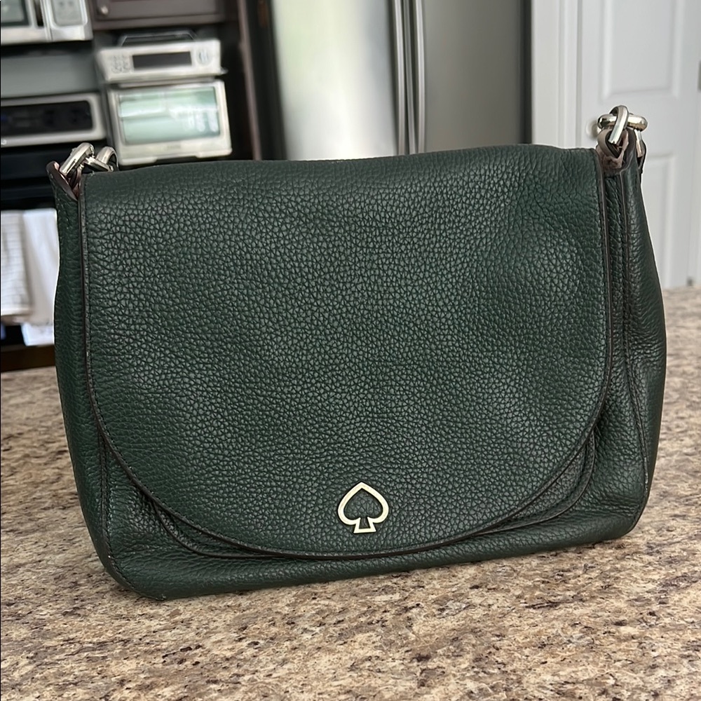 Kate Spade Green Pebbled Leather Shoulder Bag